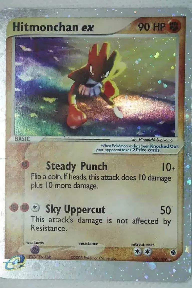 Pocket Monster Pokémon Kort-Hitmonchan Ex 98/109 Brugt