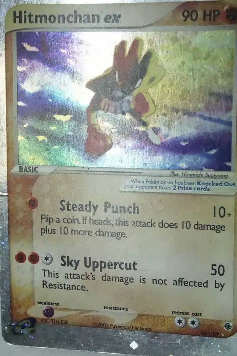 Pocket Monster Pokémon Kort-Hitmonchan Ex 98/109 Brugt