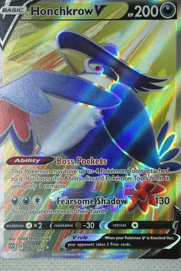 Pocket Monster Pokémon Kort-Honchkrow V 161/172 Full Art