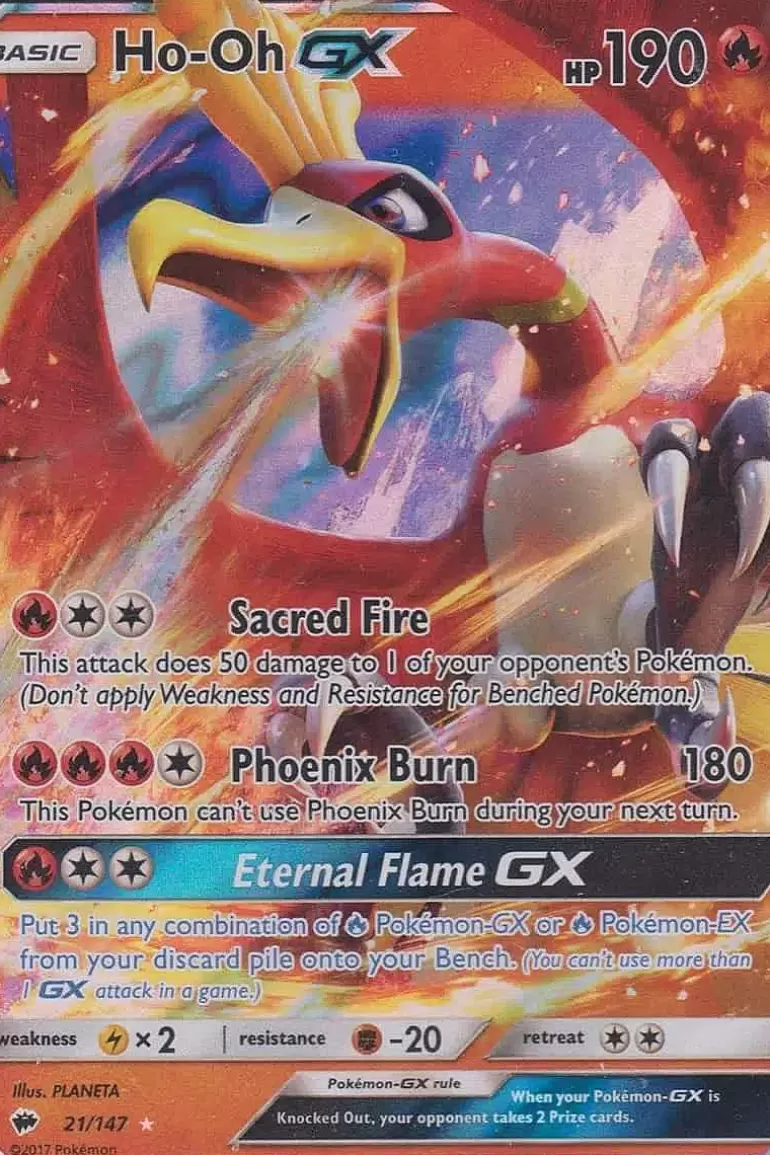 Pocket Monster Pokémon Kort-Ho-Oh Gx 21/147