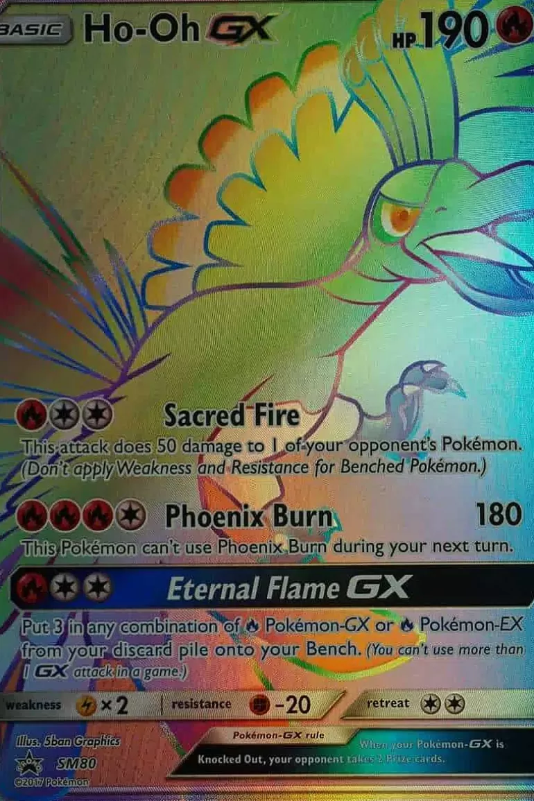 Pocket Monster Pokémon Kort-Ho-Oh Gx Sm80 Hyper Rare Stor