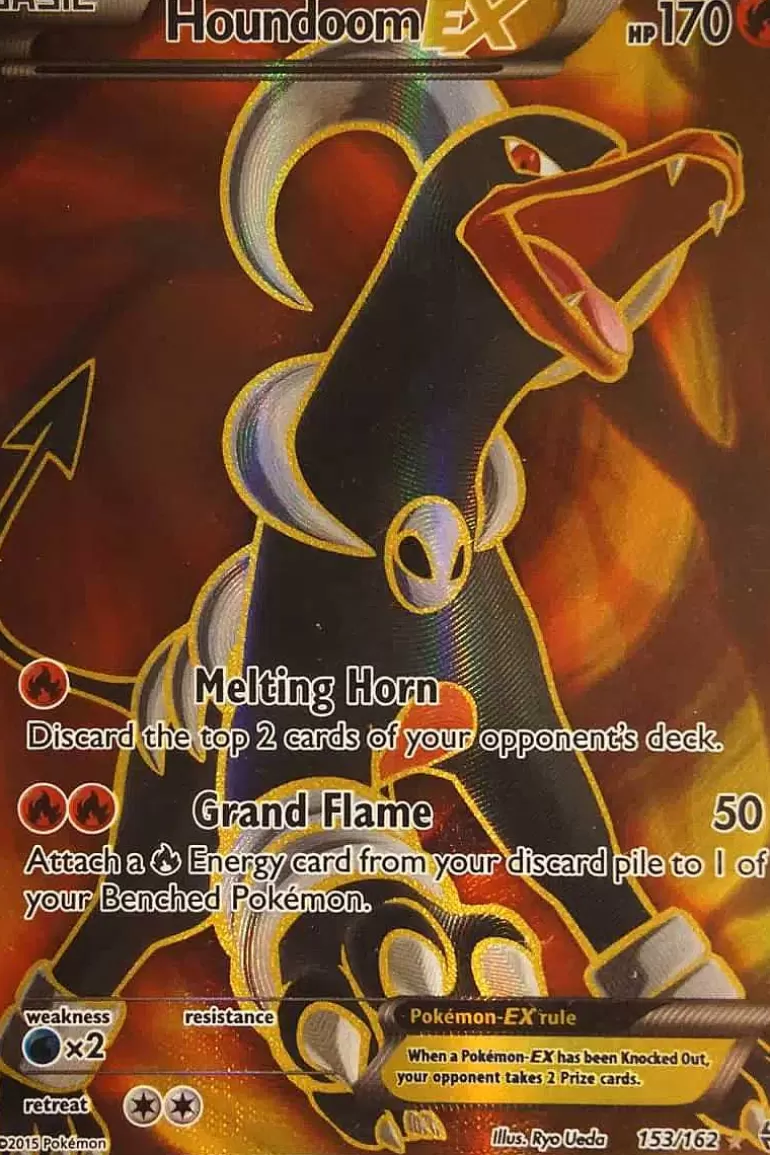 Pocket Monster Pokémon Kort-Houndoom Ex 153/162 Full Art