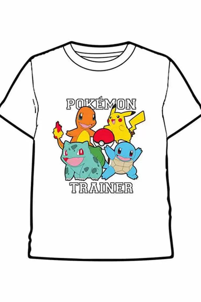 Pocket Monster Pokémon Til Børneværelset-Hvid T Shirt Med Populaere Pokemon Til Born
