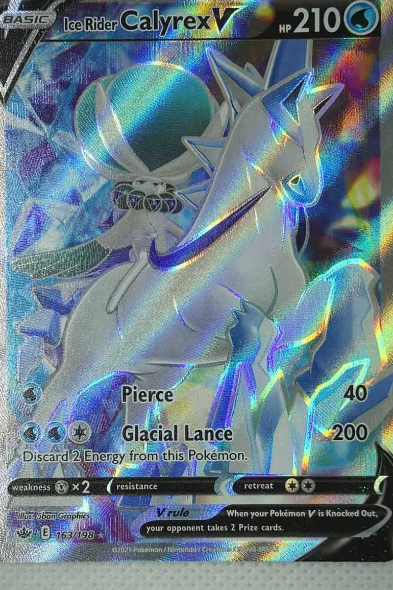 Pocket Monster Pokémon Kort-Ice Rider Calyrex V 163/198 Full Art