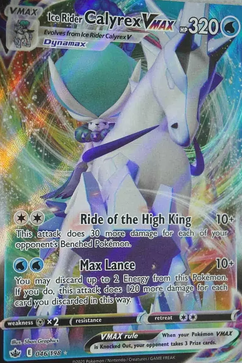 Pocket Monster Pokémon Kort-Ice Rider Calyrex Vmax 046/198