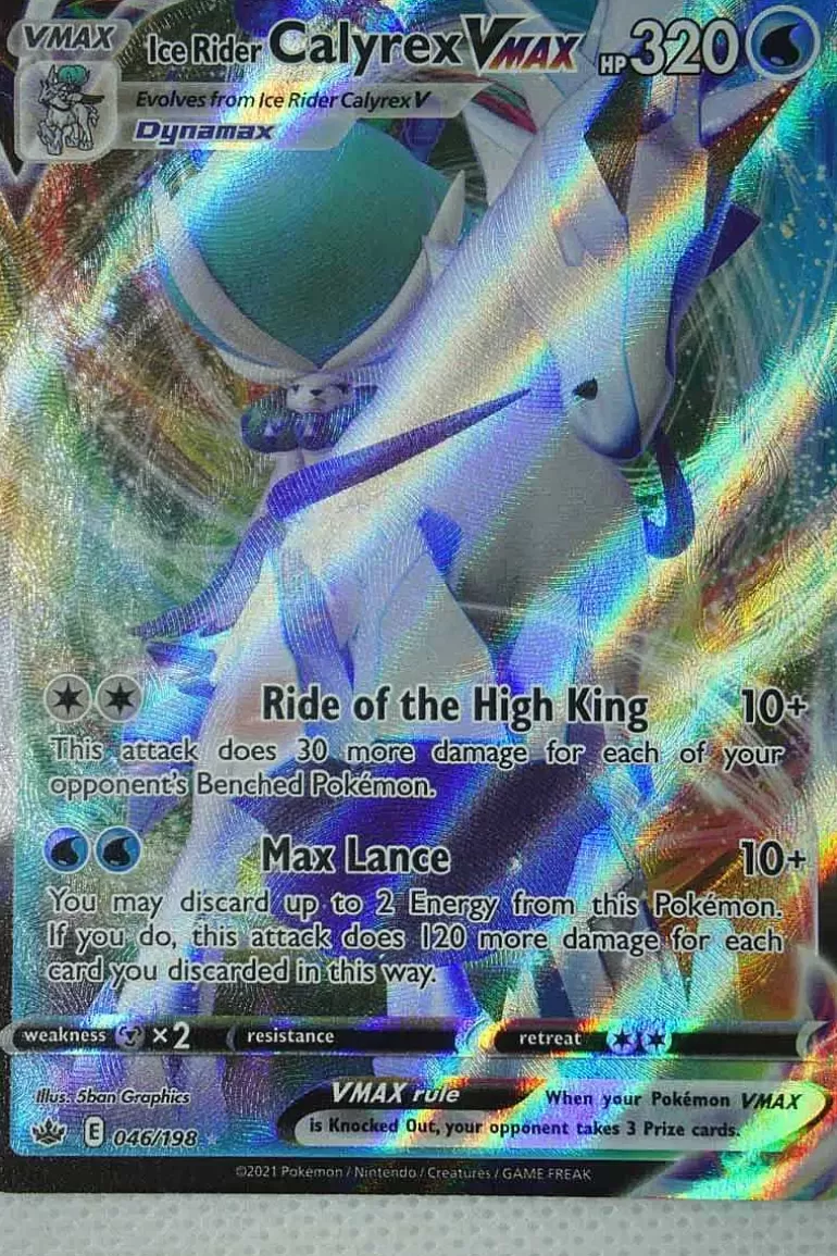 Pocket Monster Pokémon Kort-Ice Rider Calyrex Vmax 046/198