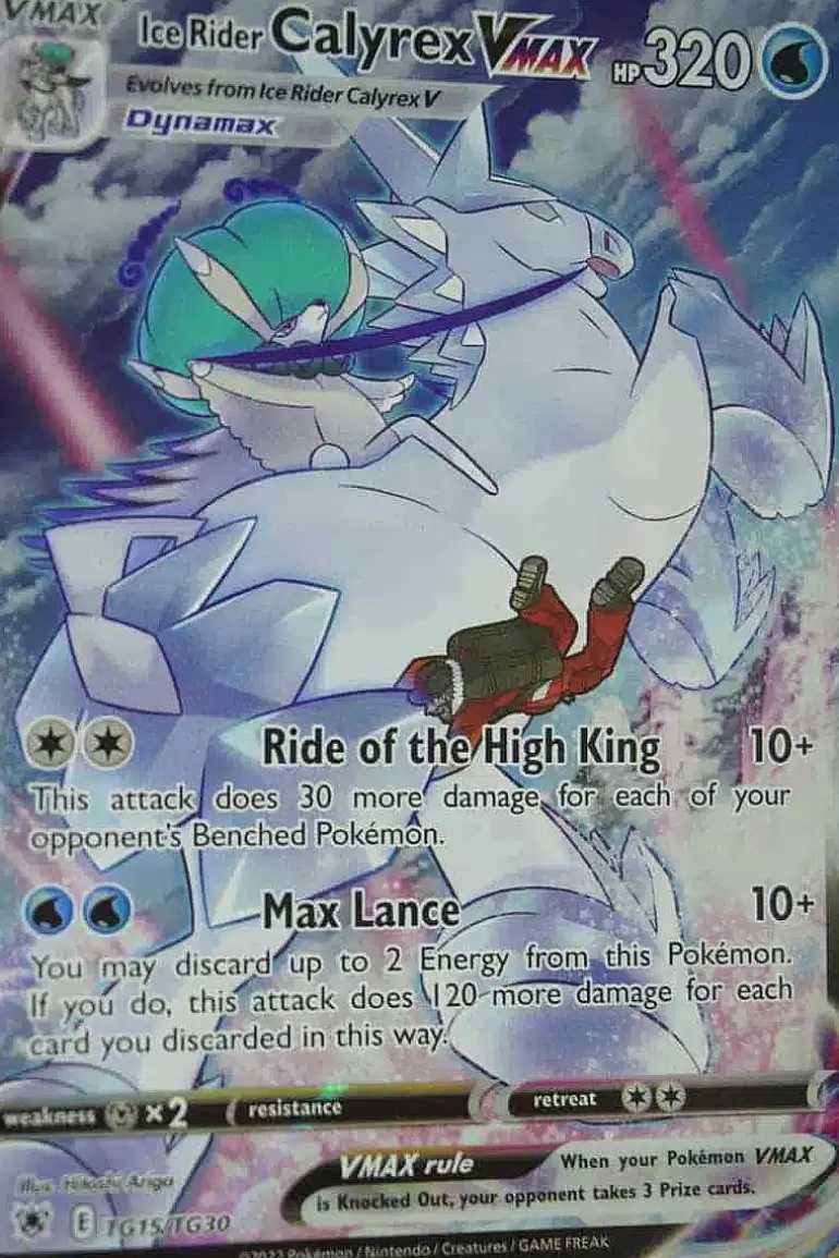 Pocket Monster Pokémon Kort-Ice Rider Calyrex Vmax Tg15/Tg30