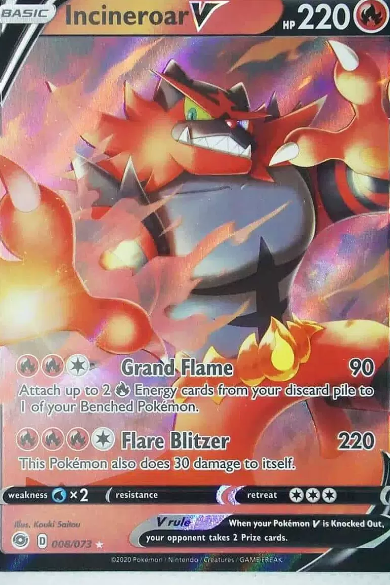 Pocket Monster Pokémon Kort-Incineroar V 008/073