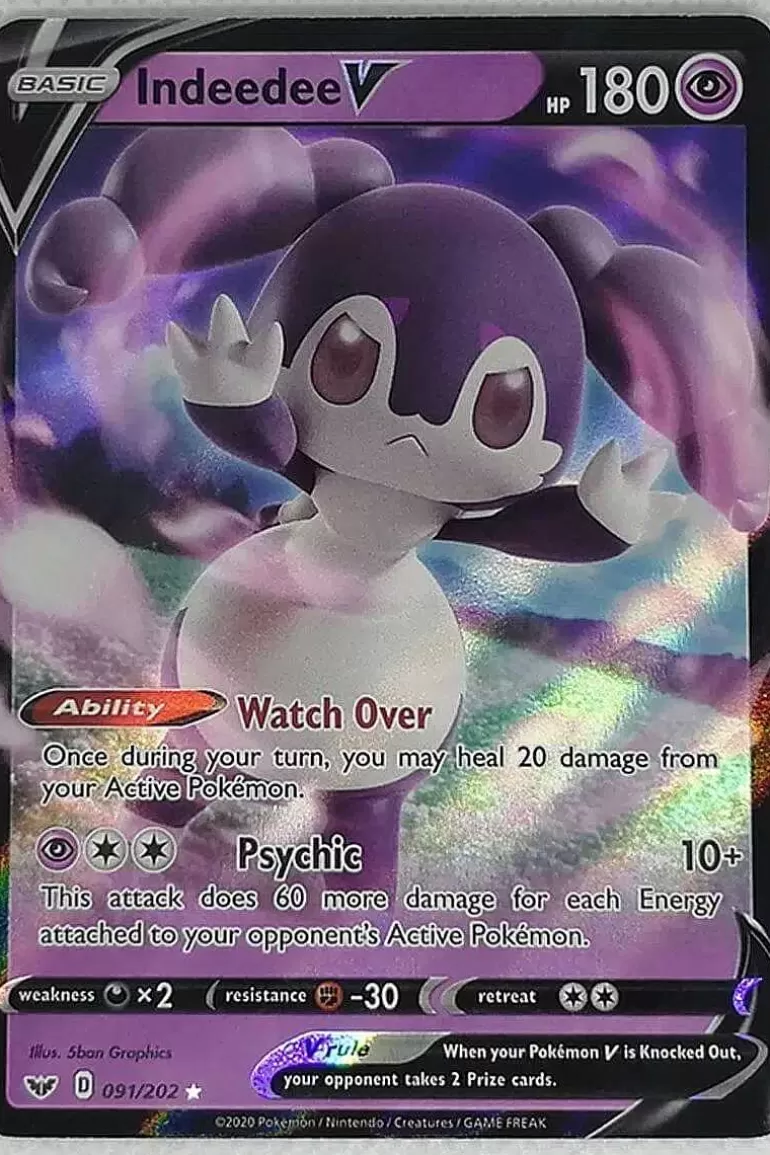 Pocket Monster Pokémon Kort-Indeedee V 091/202