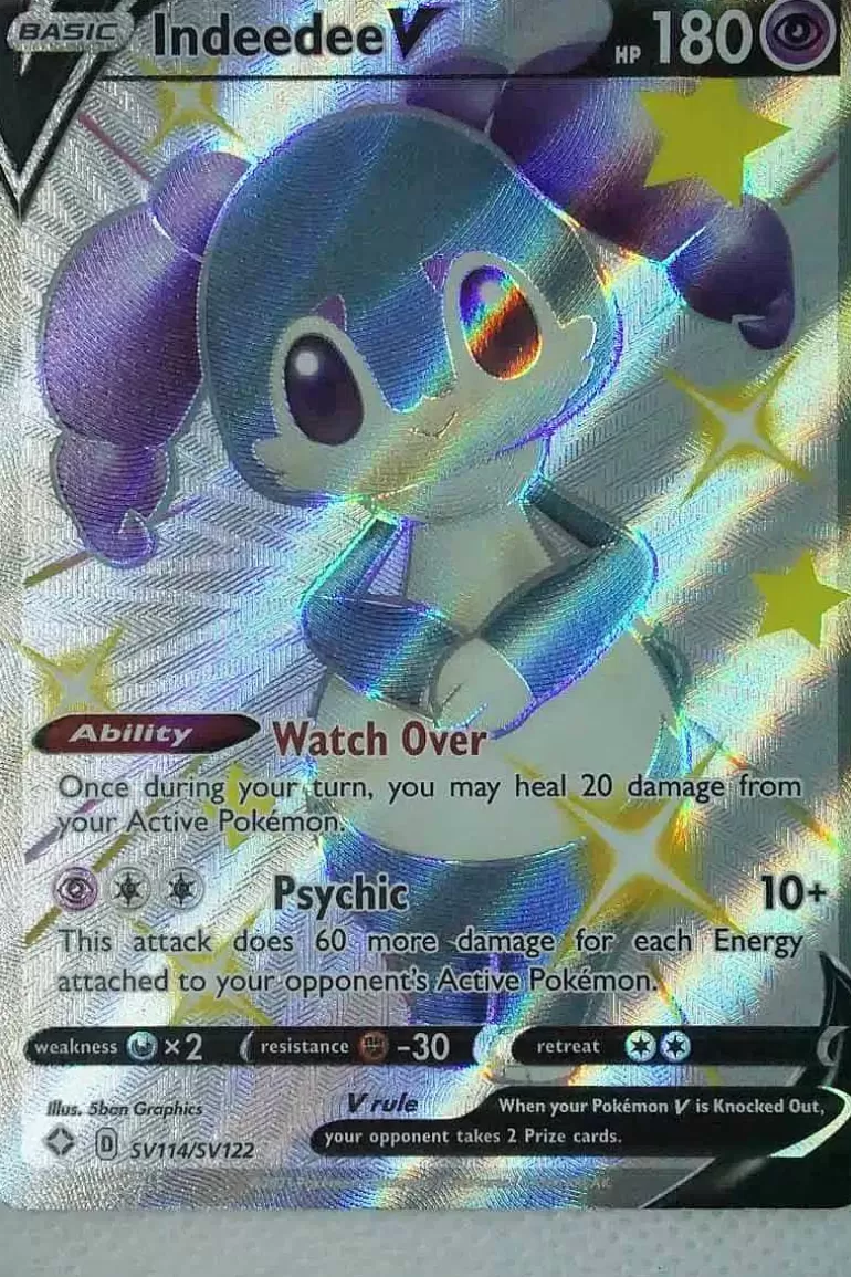 Pocket Monster Pokémon Kort-Indeedee V Sv114/Sv122 Shiny Rare