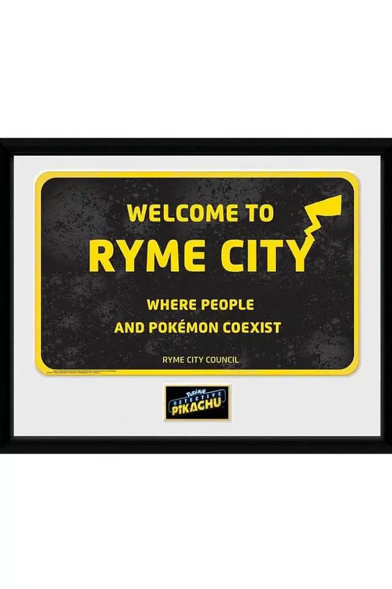 Pocket Monster Pokémon Til Børneværelset-Indrammet Billede Med Ryme City