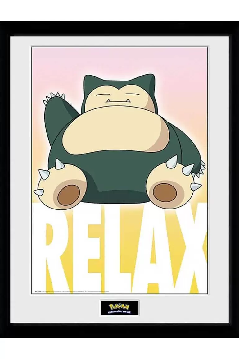 Pocket Monster Pokémon Til Børneværelset-Indrammet Billede Med Snorlax
