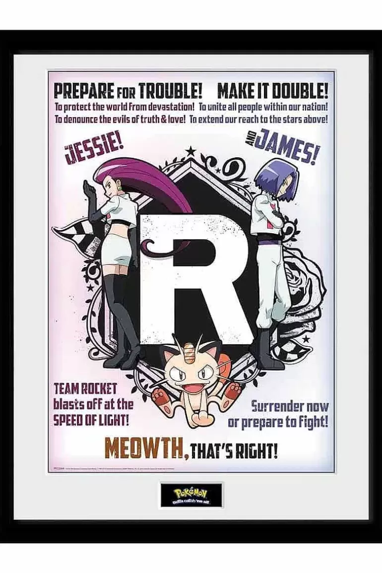 Pocket Monster Pokémon Til Børneværelset-Indrammet Billede Med Team Rocket