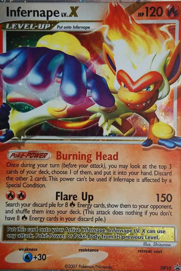 Pocket Monster Pokémon Kort-Infernape Lv.X Dp10 Ultra Rare