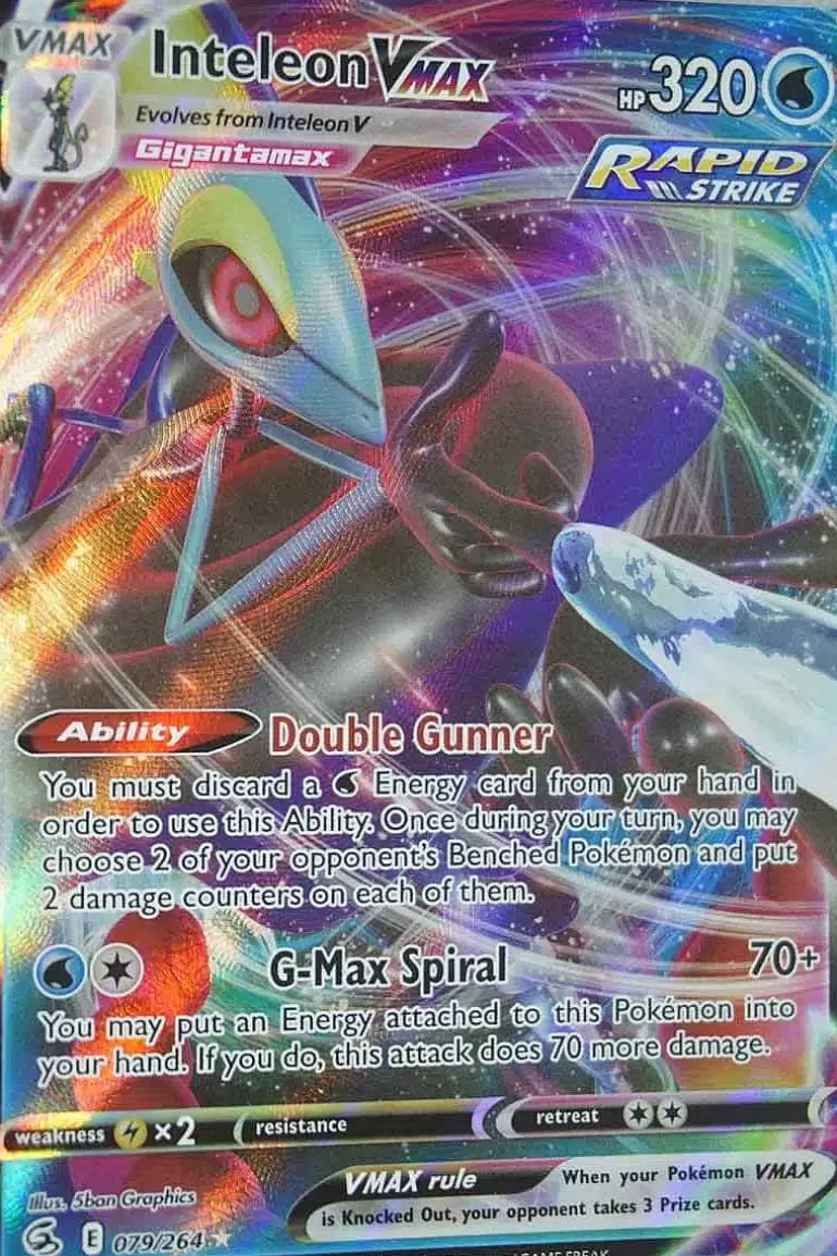 Pocket Monster Pokémon Kort-Inteleon Vmax 79/264 Alternate Art Secret Rare
