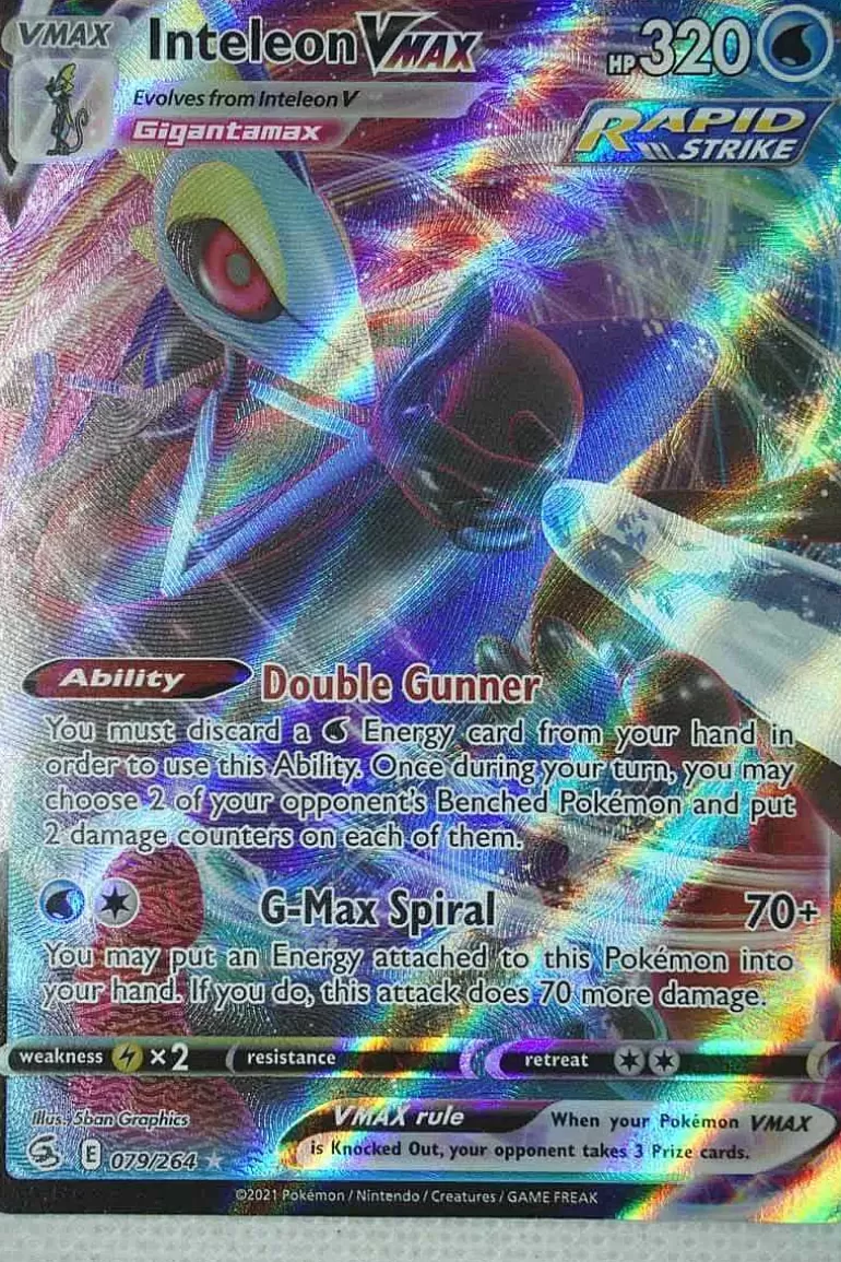 Pocket Monster Pokémon Kort-Inteleon Vmax 79/264 Alternate Art Secret Rare