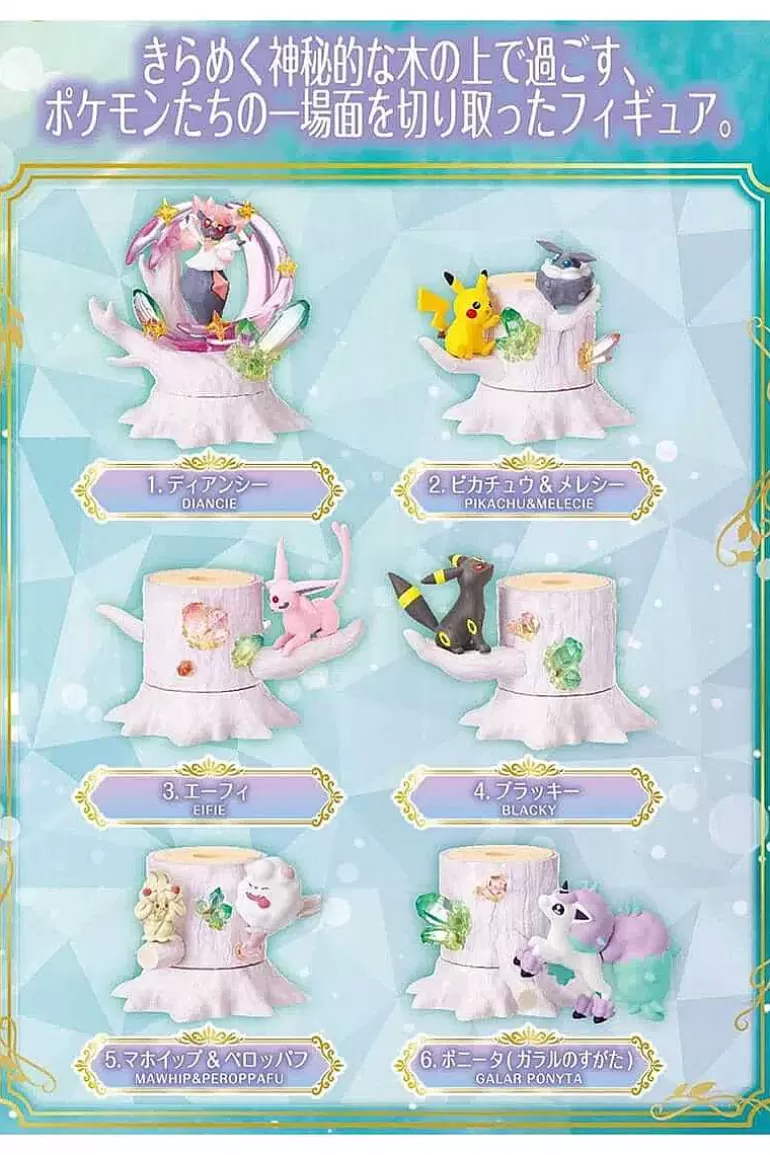 Pocket Monster Pokémon Figurer-Japansk Krystaltrae Med Sma Figurer