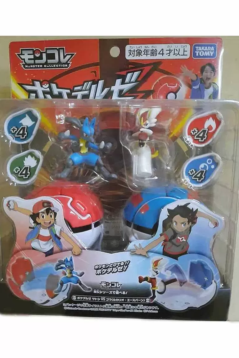 Pocket Monster Pokémon Figurer-Japansk Lucario Med Poke Ball & Cinderace Med Great Ball