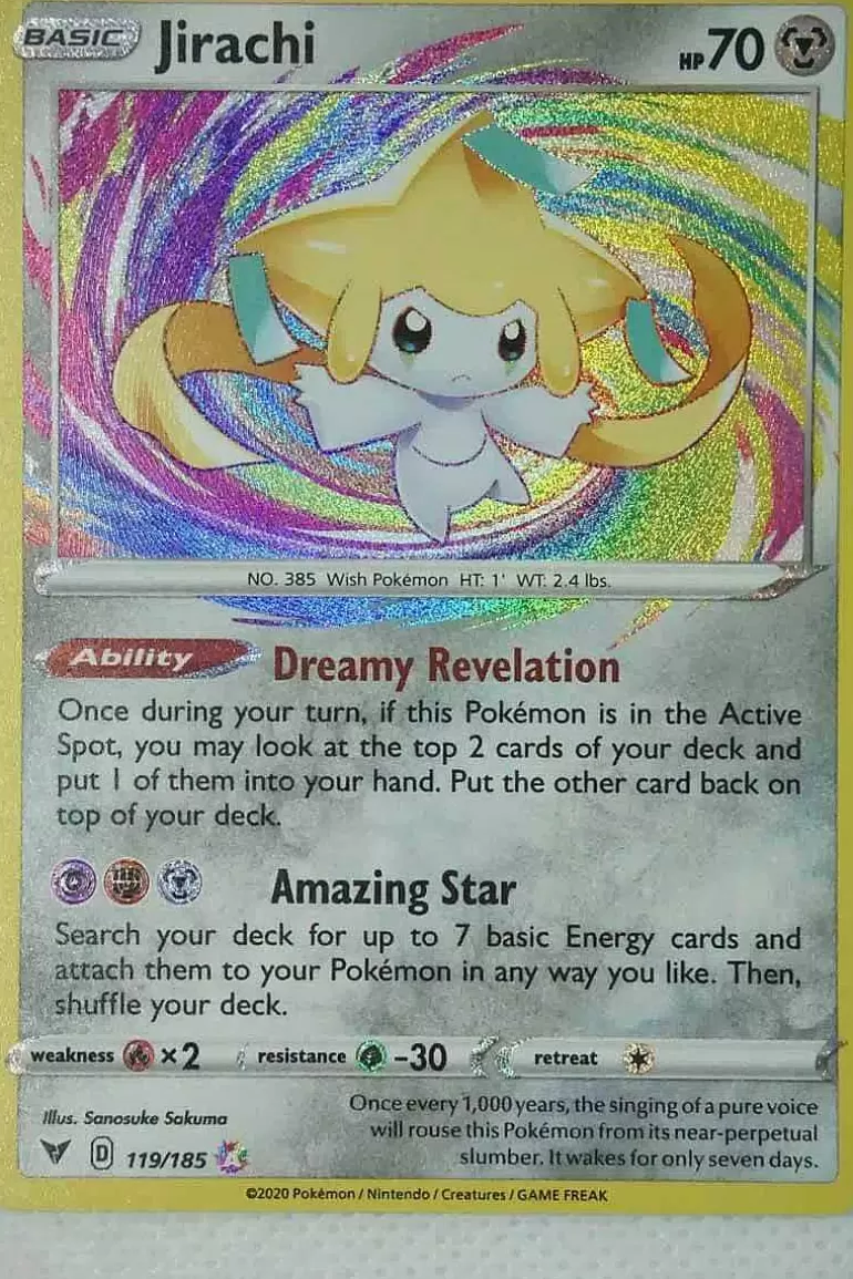 Pocket Monster Pokémon Kort-Jirachi 119/185 Amazing Rare