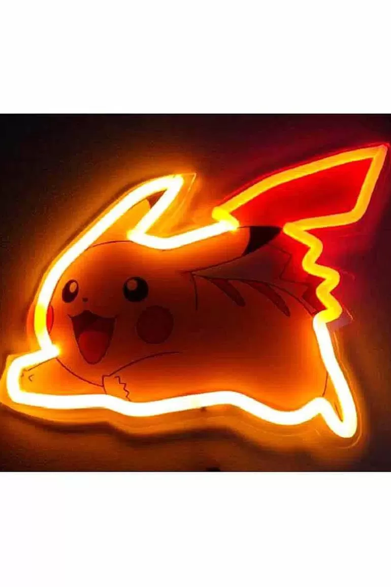 Pocket Monster Pokémon Til Børneværelset-Kaempe Neon Pikachu Vaeglampe