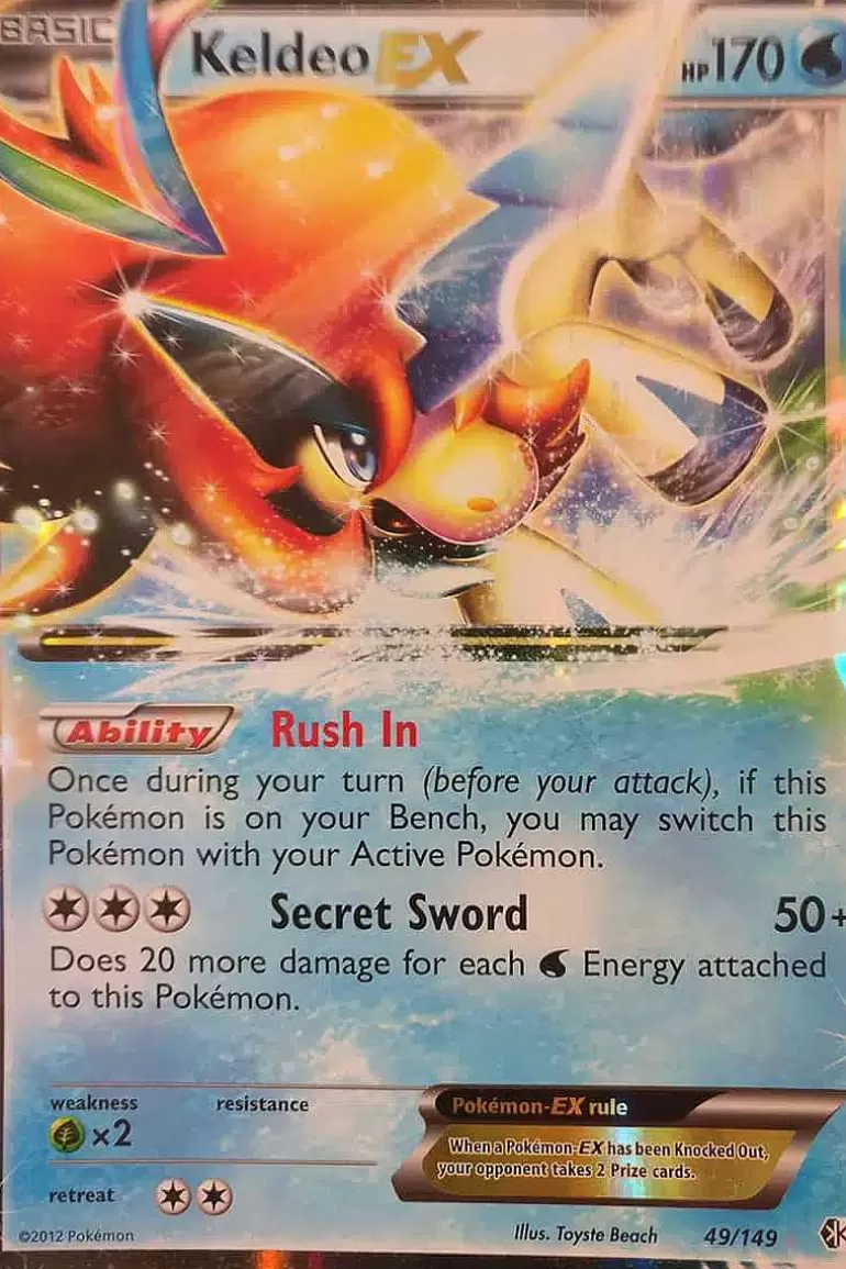 Pocket Monster Pokémon Kort-Keldeo Ex 49/149 Stor