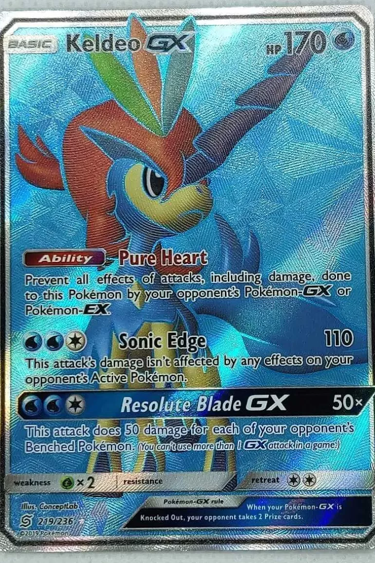 Pocket Monster Pokémon Kort-Keldeo Gx 219/236 Full Art
