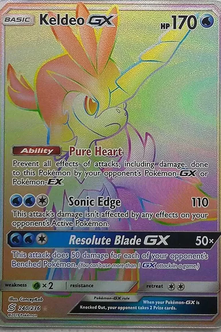Pocket Monster Pokémon Kort-Keldeo Gx 240/236 Hyper Rare