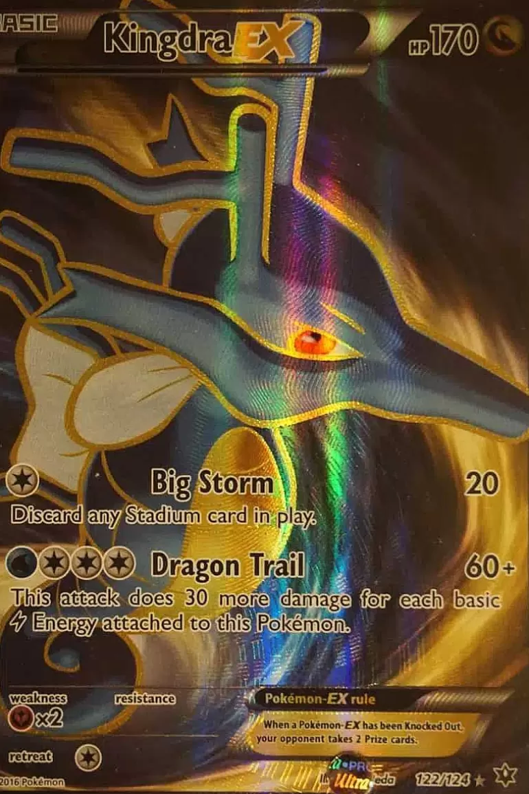 Pocket Monster Pokémon Kort-Kingdra Ex 122/124 Full Art