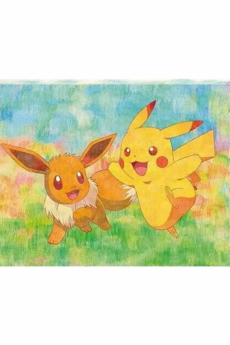 Pocket Monster Pokémon Til Børneværelset-Kunstnerisk Eevee & Pikachu Puslespil