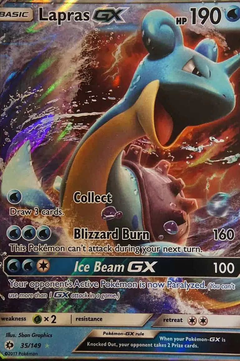 Pocket Monster Pokémon Kort-Lapras Gx 35/149