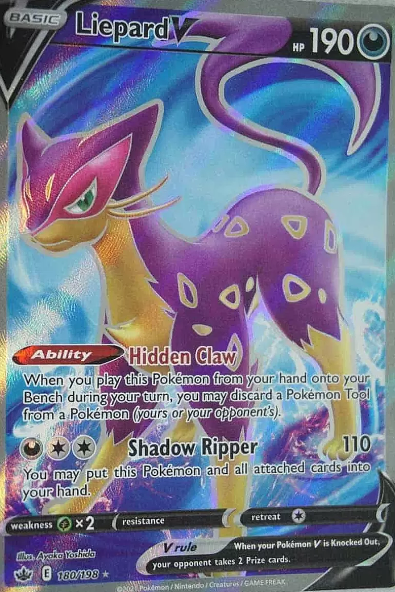 Pocket Monster Pokémon Kort-Liepard V 180/198 Full Art