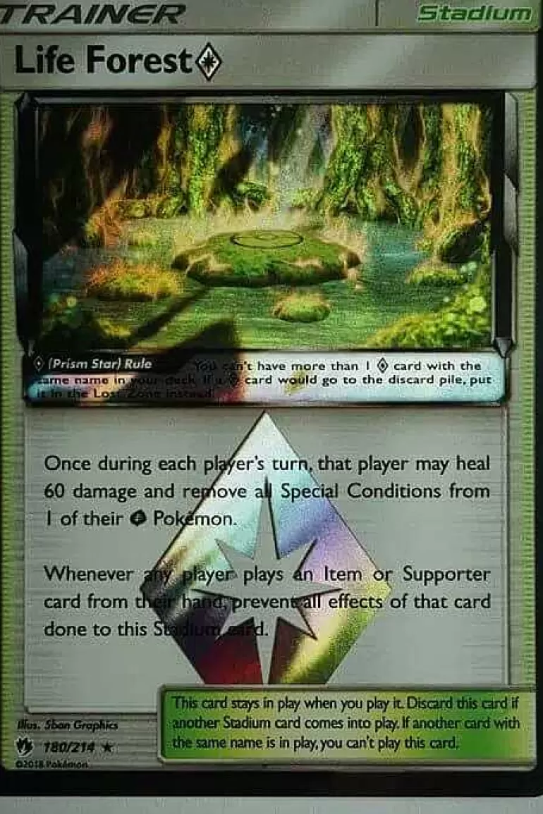 Pocket Monster Pokémon Kort-Life Forest Prism Star 180/214 Holo Rare