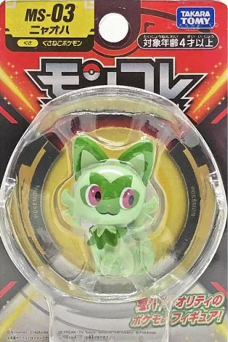 Pocket Monster Pokémon Figurer-Lille Japansk Sprigatito Figur