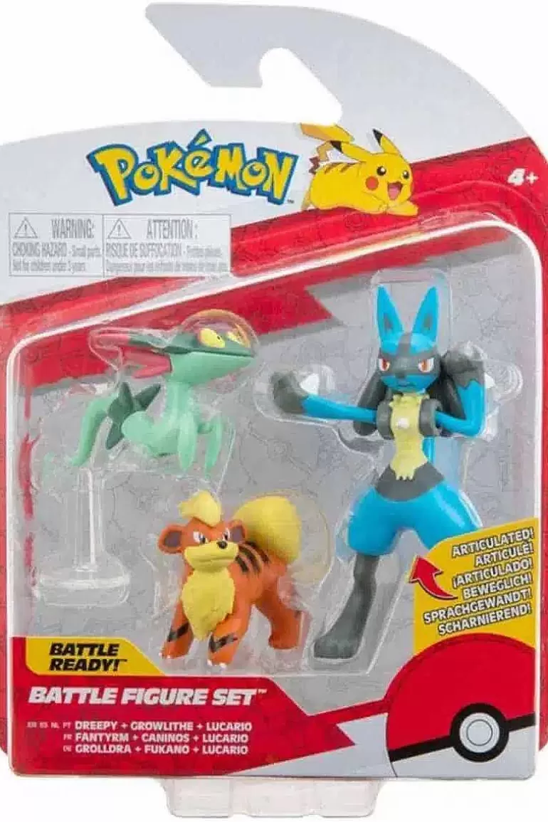Pocket Monster Pokémon Figurer-Lucario Growlithe Og Dreepy Figurer