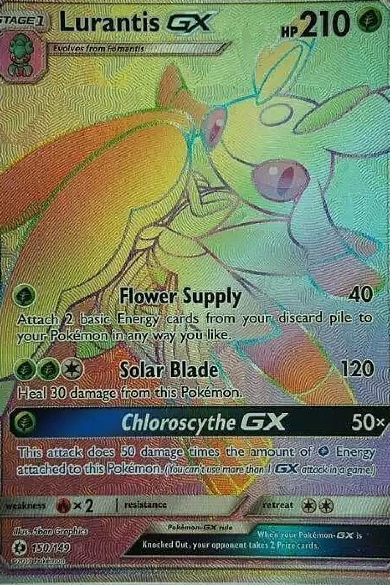 Pocket Monster Pokémon Kort-Lurantis Gx 150/149 Hyper Rare