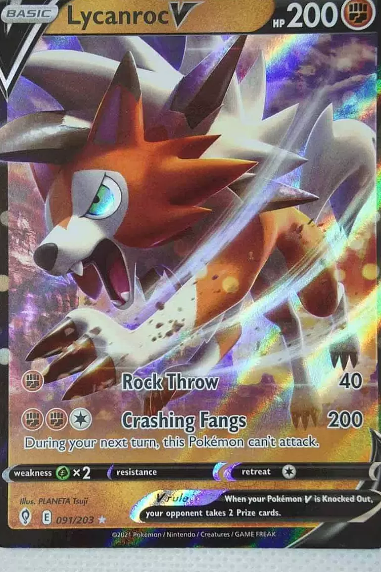 Pocket Monster Pokémon Kort-Lycanroc V 91/203