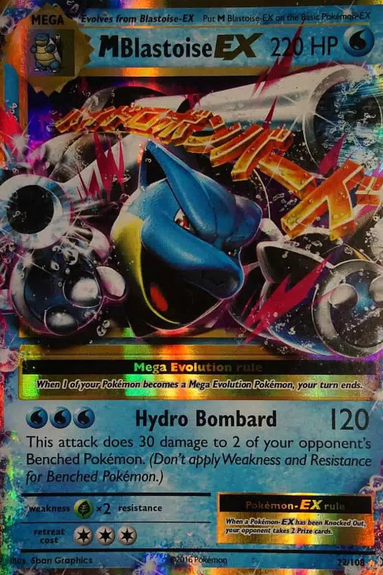 Pocket Monster Pokémon Kort-M Blastoise Ex 22/108