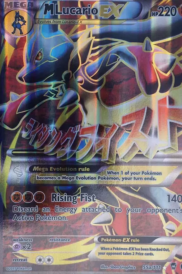 Pocket Monster Pokémon Kort-M Lucario Ex 55A/111 Stor