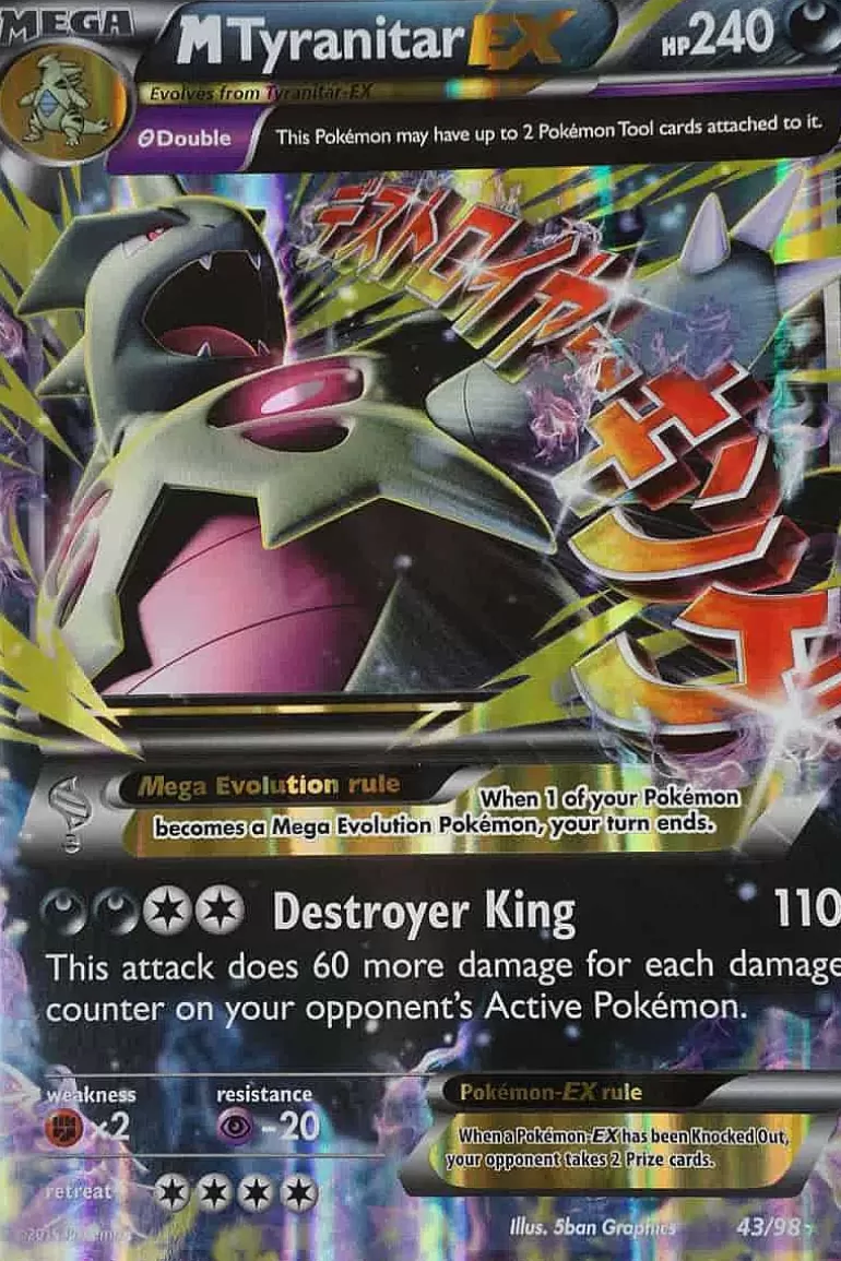 Pocket Monster Pokémon Kort-M Tyranitar Ex 43/98 Stor