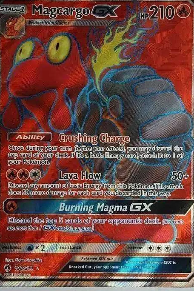 Pocket Monster Pokémon Kort-Magcargo Gx 198/214 Full Art