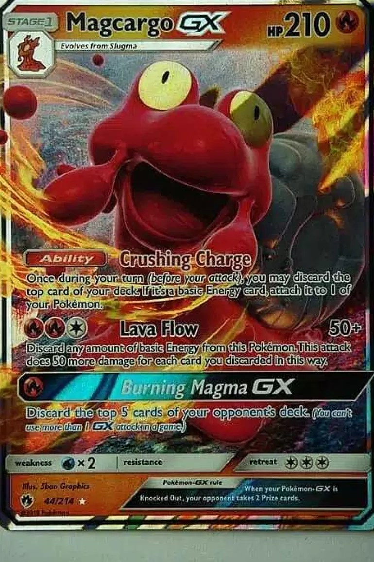 Pocket Monster Pokémon Kort-Magcargo Gx 44/214