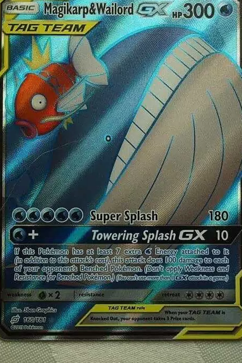 Pocket Monster Pokémon Kort-Magikarp & Wailord Gx 160/181 Full Art