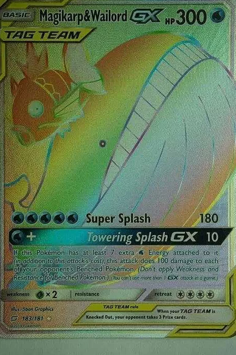 Pocket Monster Pokémon Kort-Magikarp & Wailord Gx 183/181 Hyper Rare