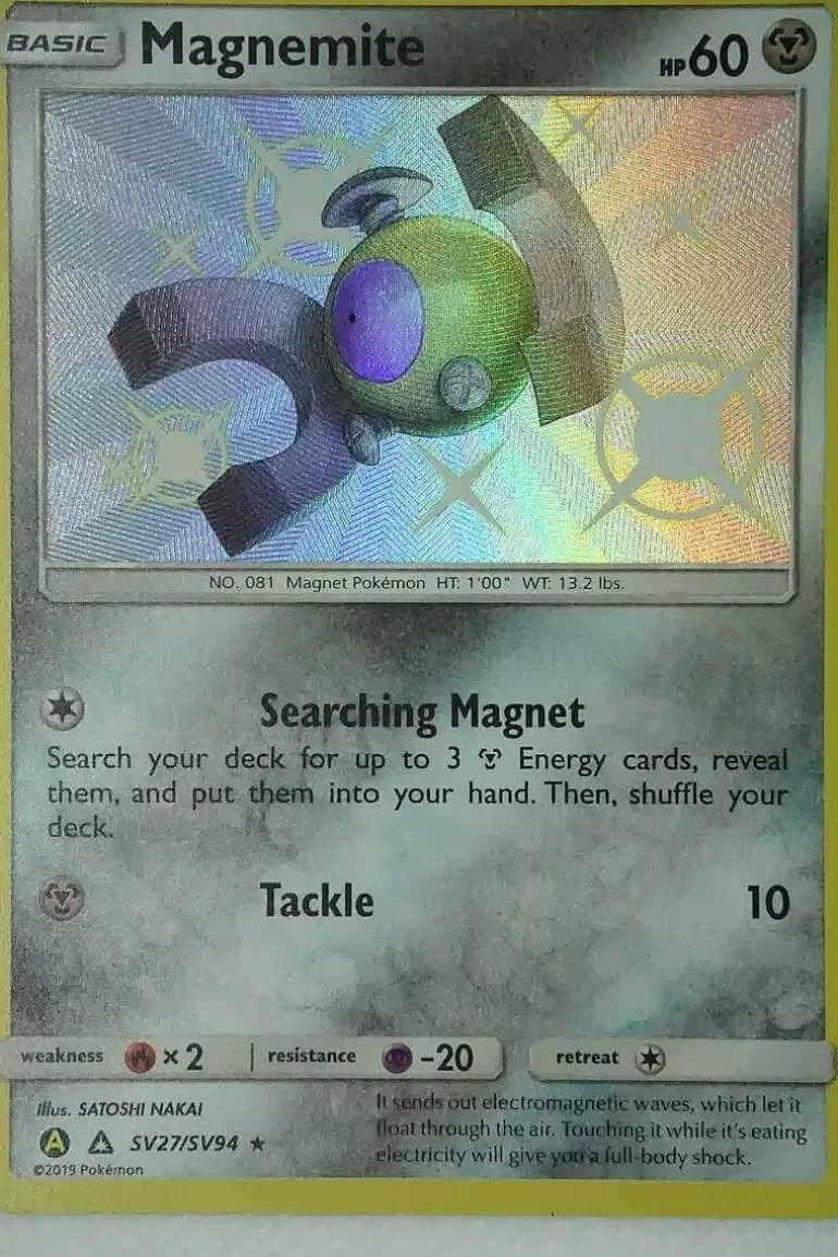 Pocket Monster Pokémon Kort-Magnemite Sv27/Sv94 Shiny Rare