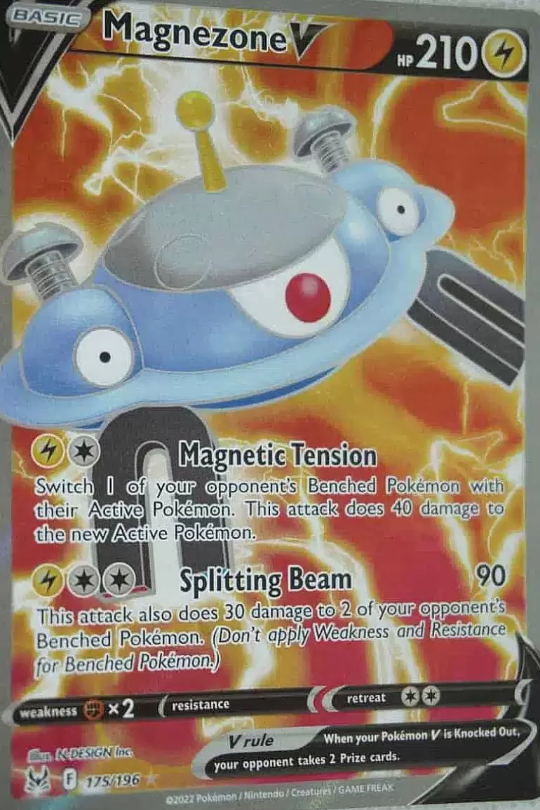 Pocket Monster Pokémon Kort-Magnezone V 175/196 Full Art