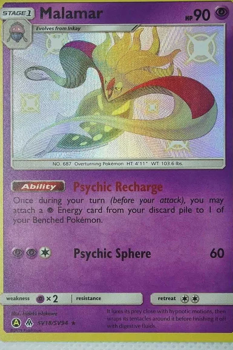 Pocket Monster Pokémon Kort-Malamar Sv18/Sv94 Shiny Rare