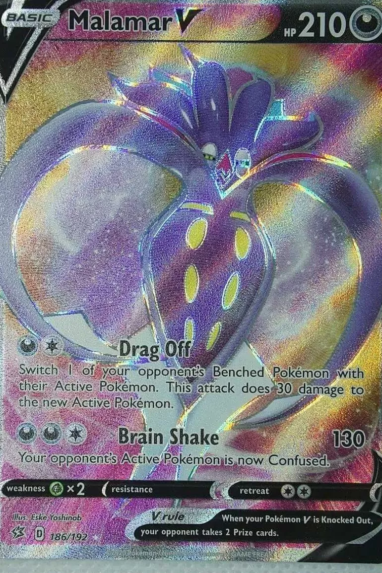 Pocket Monster Pokémon Kort-Malamar V 186/192 Full Art