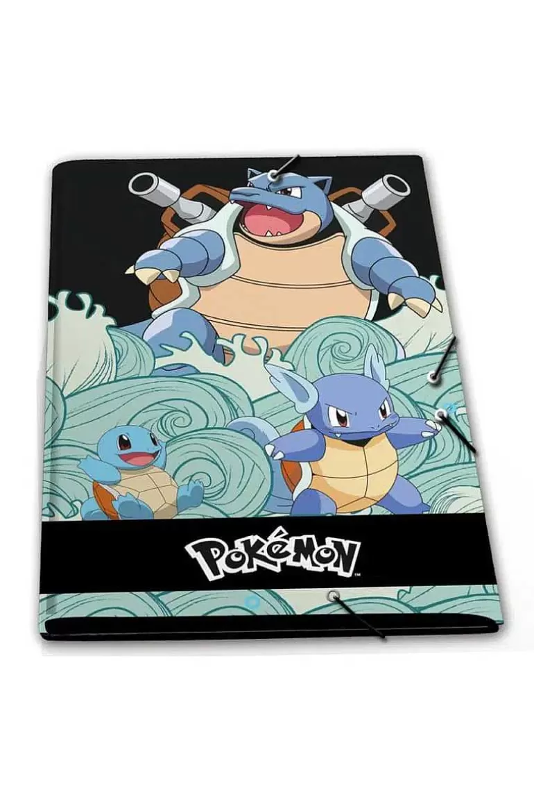 Pocket Monster Pokémon Skoleudstyr-Mappe Til Papirer Med Blastoise, Wartortle Og Squirtle