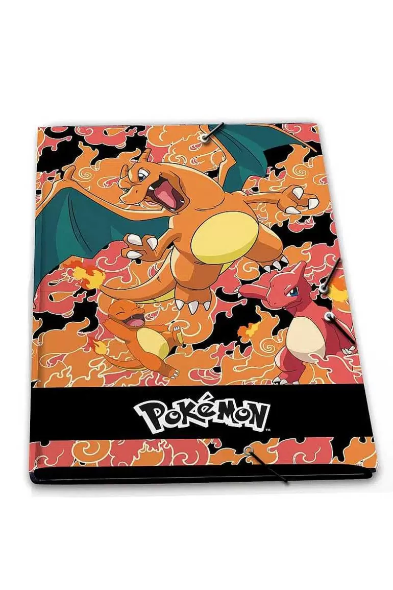 Pocket Monster Pokémon Skoleudstyr-Mappe Til Papirer Med Charizard, Charmeleon Og Charmander