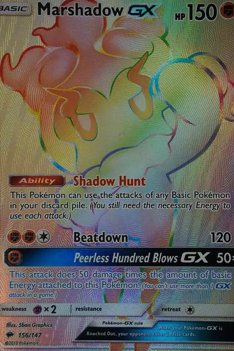 Pocket Monster Pokémon Kort-Marshadow Gx 156/147 Hyper Rare